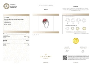 Certificat Gemologic Agl Inel din argint cu turmalină naturală și diamante naturale RI8922