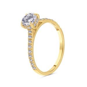 Inel din aur de 14k cu diamante naturale de 0.70 ct și 0.28 ct