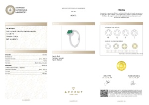 Certificat Gemologic Agl Inel din aur de 14k cu smarald natural de 0.56 ct și diamante naturale de 0.22 ct AI2471