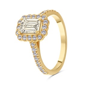 Inel din aur de 18k cu diamante naturale de 0.90 ct și 0.40 ct