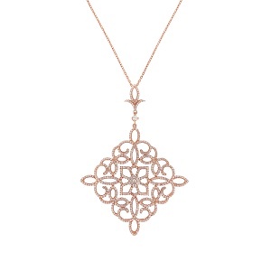 Lanț și pandantiv din argint cu CZ (Cubic Zirconia)