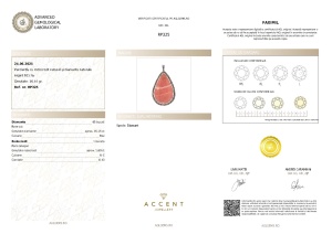 Certificat gemologic Agl Pandantiv din argint cu rodocrozit natural și diamante naturale RP325