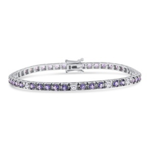 Brățară din aur de 14k cu diamante naturale de 0.27 ct și tanzanite naturale de 2.78 ct