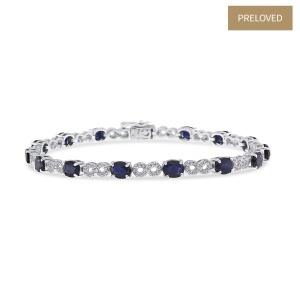 Brățară din aur de 14k cu safire naturale de 5.10 ct și diamante naturale de 0.70 ct, EFFY