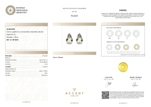 Certificat Gemologic Agl Cercei din argint cu piatră de cuarț naturală și diamante naturale RC3219