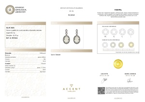 Certificat gemologic Agl Cercei din argint cu piatră de cuarț naturală și diamante naturale RC3414