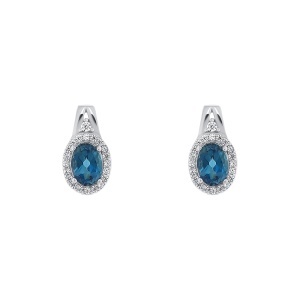 Cercei din argint cu topaz bleu