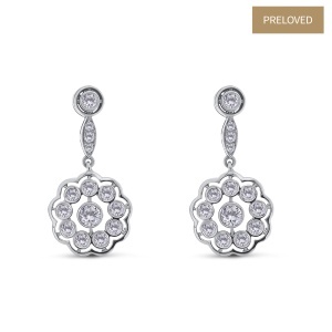 Cercei din aur de 18k cu diamante naturale de 1.38 ct