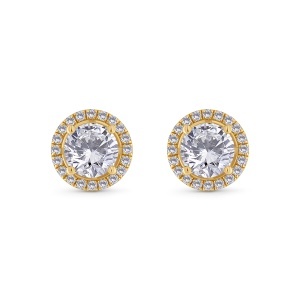 Cercei din aur de 18k cu diamante naturale de 2.03 ct și 0.30 ct