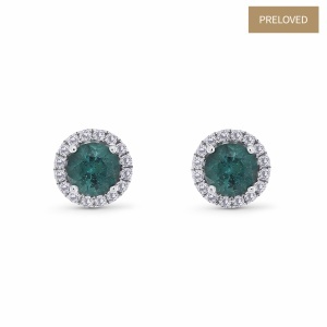 Cercei din aur de 18k cu turmaline naturale de 1.19 ct și diamante naturale de 0.29 ct