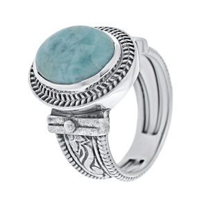 Inel din argint cu larimar