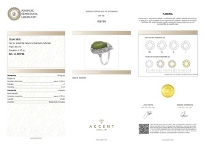 Certificat AGL GEMS Inel cu vessonite si diamante naturale argint 925