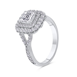 Inel din aur de 14k cu diamante naturale de 0.91 ct și 0.56 ct