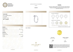 Certificat Gemologic Agl Inel din aur de 18k cu diamante naturale de 0.46 ct și 0.12 ct AI2226