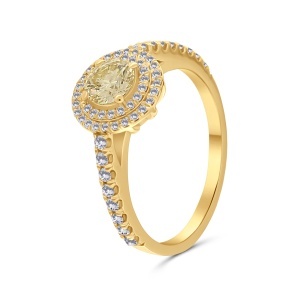 Inel din aur de 18k cu diamante naturale de 0.51 ct și 0.35 ct