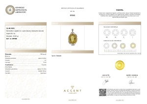 Certificat Gemologic Agl Pandantiv din argint cu piatră de cuarț natural și diamante naturale RP988