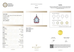 Certificat Gemologic Agl Pandantiv din argint cu topaz natural, safir natural, rubin natural și diamante naturale RP1114