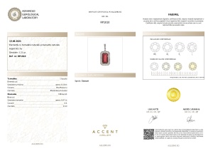 Certificat Gemologic Agl Pandantiv din argint cu turmalină naturală și diamante naturale RP1010
