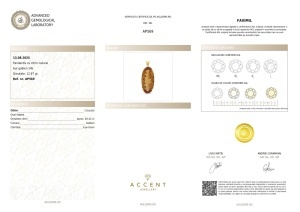 Certificat AGL GEMS Pandantiv cu citrin natural AP569 aur 14k
