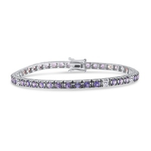 Brățară din aur de 14k cu diamante naturale de 0.40 ct și tanzanite naturale de 2.98 ct