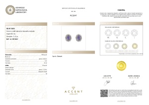 Certificat Gemologic Agl Cercei din argint cu iolit natural și diamante naturale RC3247
