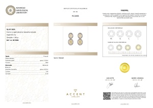 Certificat Gemologic Agl Cercei din argint cu opal natural și diamante naturale RC3306