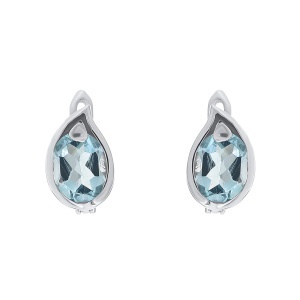 Cercei din argint cu topaz bleu