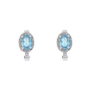 Cercei din argint cu topaz bleu