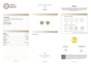 Certificat Gemologic Agl Cercei din argint cu topaz natural și diamante naturale RC3369