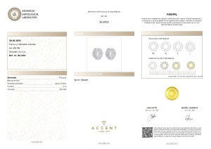 Certificat Gemologic Agl Cercei din aur de 18k cu diamante naturale de 0.40 ct AC1453