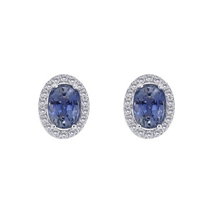 Cercei din aur de 18k cu safire naturale de 2.59 ct și diamante naturale de 0.27 ct