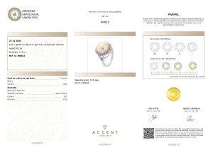 Certificat Gemologic Agl Inel din argint cu perlă de cultură de apă dulce și diamante naturale RI8812