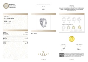 Certificat Gemologic Agl Inel din aur alb 14 k cu diamante naturale de 1.16 ct și 0.35 ct AI1894