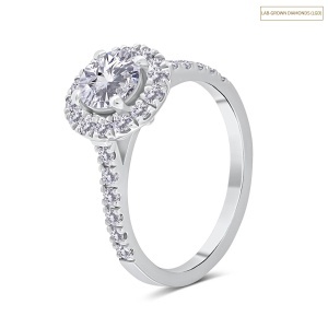 Inel din aur de 14k cu diamante de sinteză(LAB GROWN) de 0.51 ct și 0.33 ct