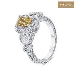 Inel din aur de 14k cu diamante naturale de 0.99 ct și 0.90 ct