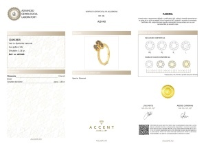 Certificat AGL GEMS Inel cu diamante naturale AI2440 aur 14k