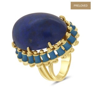 Inel din aur de 18k cu lapis lazuli de 30 ct