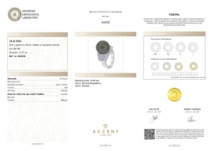 Certificat Gemologic Agl Inel din aur de 18k cu perlă de cultură Tahitian și diamante naturale de 1.80 ct AI2650