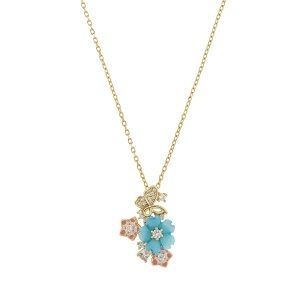 Lanț și pandantiv din argint cu scoică și cubic zirconia