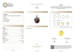 Certificat Gemologic Agl Pandantiv din argint cu topaz natural, cuarț natural și diamante naturale RP1046
