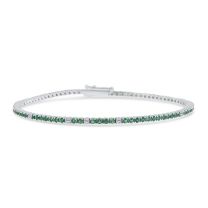 Brățară din aur de 18k cu smaralde naturale de 1.39 ct și diamante de 0.27 ct
