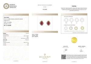 Certificat Gemologic Agl Cercei din argint cu rubine și diamante naturale RC3208