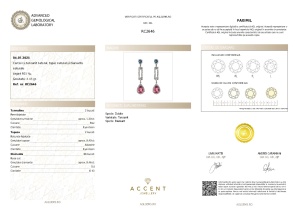 Certificat Gemologic Agl Cercei din argint cu tanzanit natural, topaz natural și diamante naturale RC2646