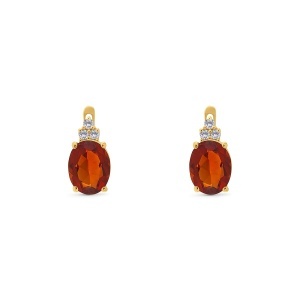 Cercei din aur de 14k cu citrine naturale de 2.46 ct și diamante naturale de 0.11 ct