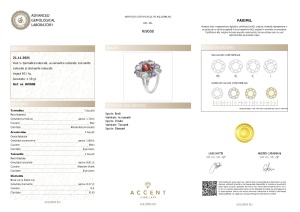 Certificat Gemologic Agl Inel din argint cu acvamarin natural, tanzanit natural, turmalină naturală și diamante naturale RI9008