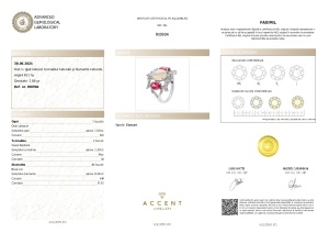 Certificat Gemologic Agl Inel din argint cu opal natural, turmalină naturală și diamante naturale RI8904
