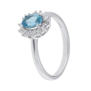 Inel din argint cu topaz bleu