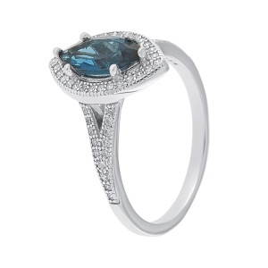 Inel din argint cu topaz și cubic zirconia