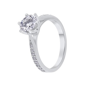 Inel din aur de 18k cu diamante naturale de 1.00 ct și 0.15 ct