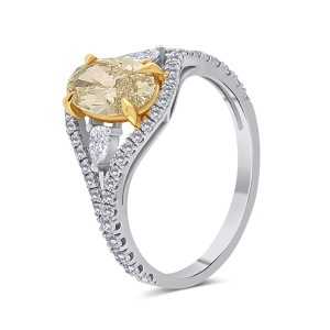 Inel din aur de 18k cu diamante naturale de 1.02 ct și 0.51 ct